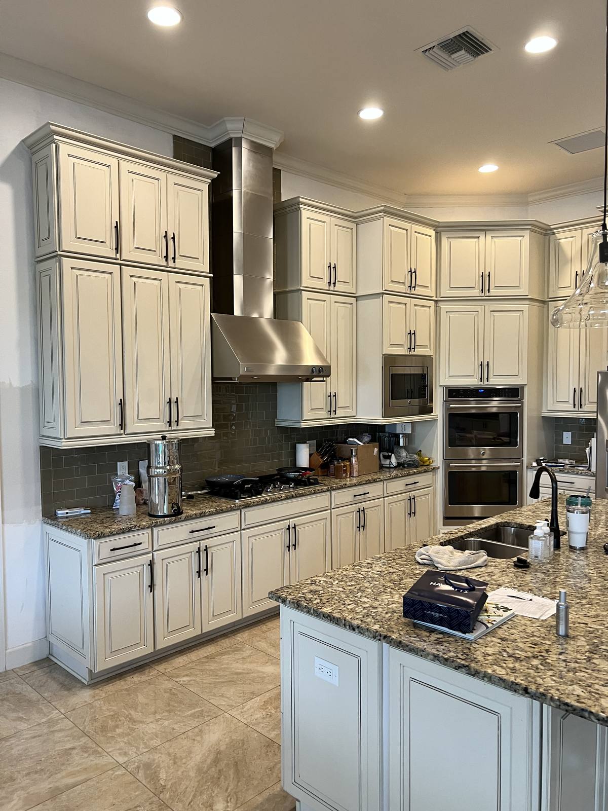Kitchen with dual wall ovens