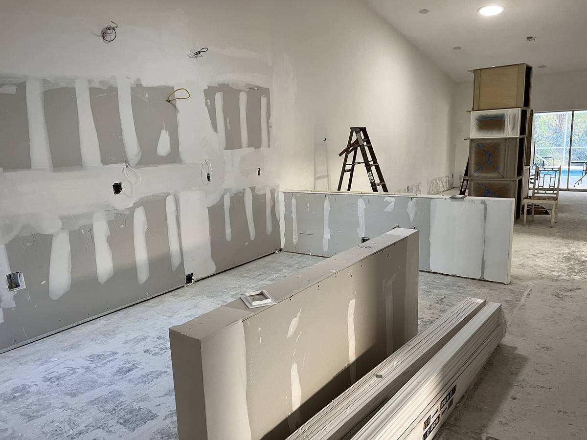Framed walls mid-renovation